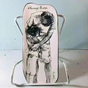 Ken  Shelton Hallmark hand sketched “Always there” ceramic dish.